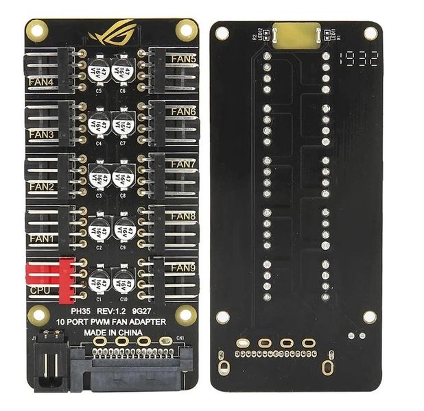 Сплітер розгалужувач SATA на 10 кулерів 4 pin / 3 pin PH35 Fan Hub 250 фото