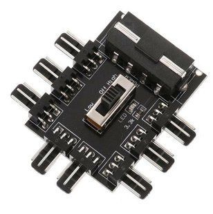 Сплітер розгалужувач MOLEX на 8 кулерів 3 pin Fan Hub 35 фото