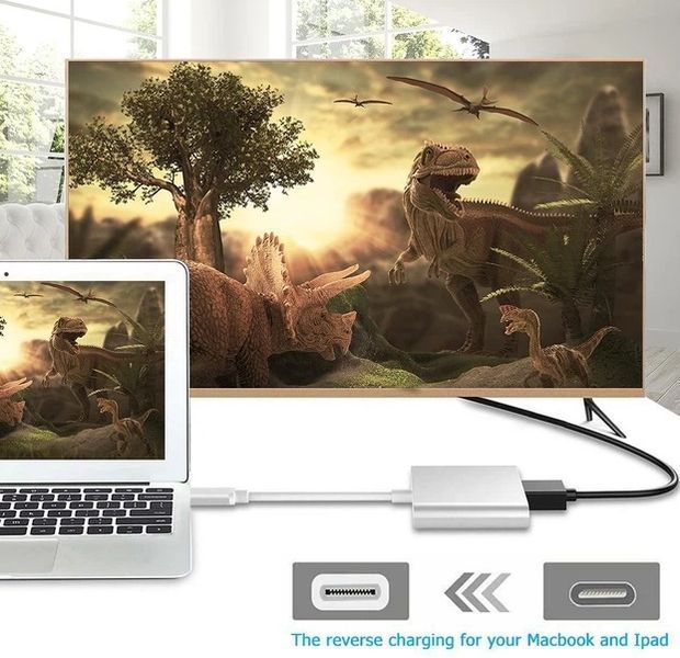 Адаптер Multiport USB Type-C до HDMI/USB 3.0/Type-C (Silver) STLab 213 фото