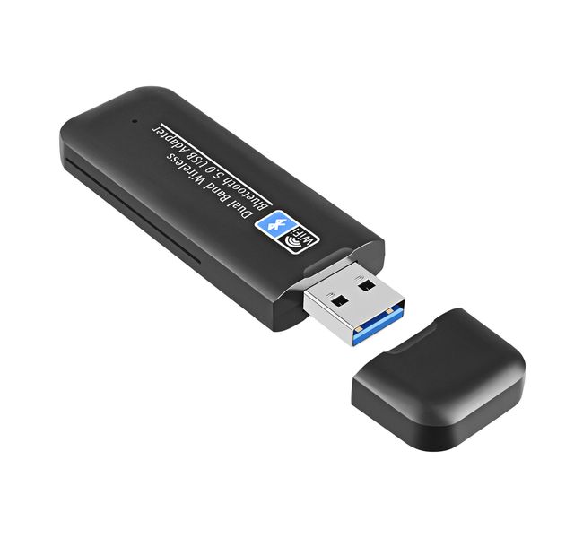 Двухдиапазонный Wi-Fi/Bluetooth USB3.0-адаптер 1300М Bluetooth 5.0 Black 515 фото