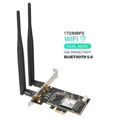 Сетевая карта Wi-Fi Intel 9260AC 2.4/5G 1,73 Gbps Bluetooth 5.1 423 фото