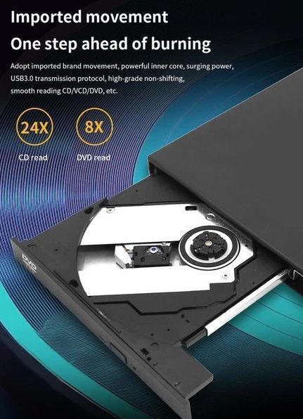 Зовнішній оптичний привод Grand-X DVD±RW портативний дисковод USB 3.0 347 фото Зовнішній оптичний привод Grand-X DVD±RW портативний дисковод USB 3.0 347 фото