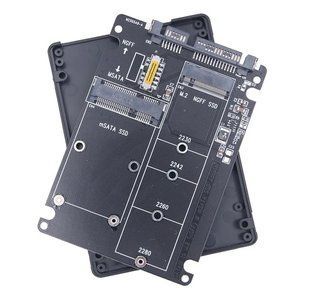Універсальний адаптер під диски M.2 SATA/NGFF та mSATA to SATA3 (NFHK) У корпусі 2.5" 486 фото